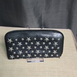 Jimmy Choo Black Wallet with Silver Stars